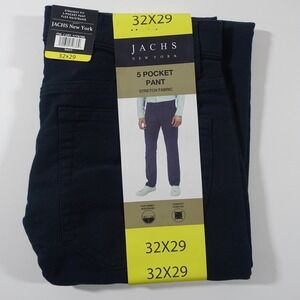 Jachs New York Mens 32x29 Pants Navy 5 Pocket Stretch Fabric 3 Pair